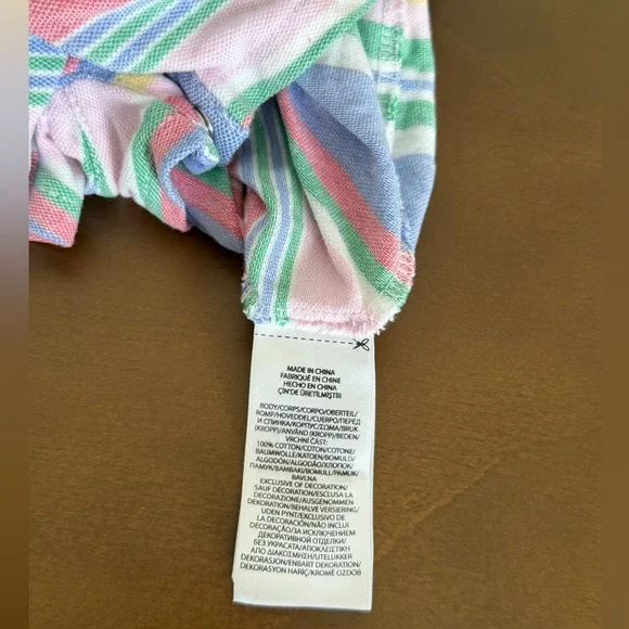 Ralph Lauren baby boy cotton striped romper - Picture 4 of 4
